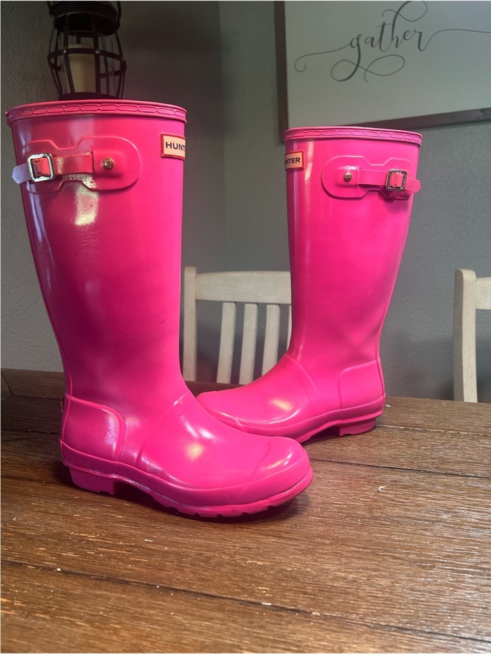 Hunter tall Wellington rain boots size 7 women - Picture 4 of 15